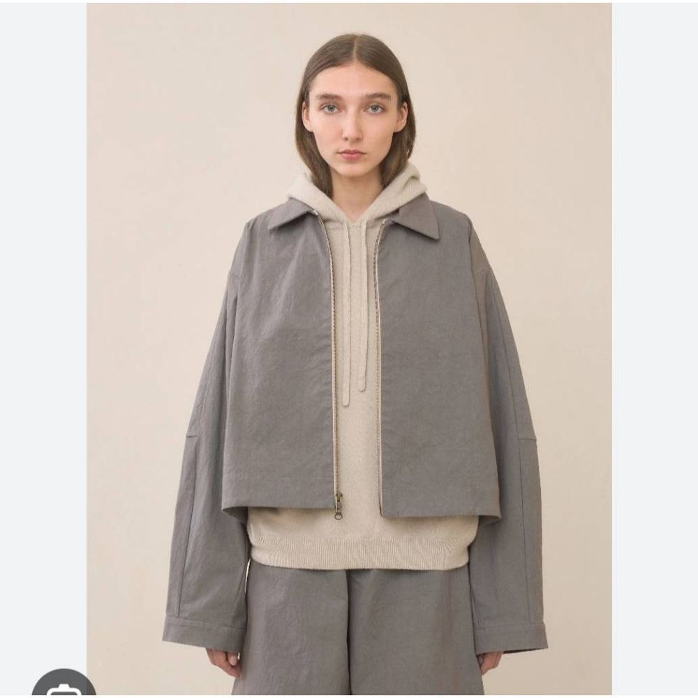 Lauren Manoogian Structured Jacket Sz 2 (M) Steel Full Zip Oversized Min…